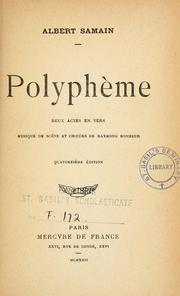 Cover of: Polyphème: deux actes en vers; musique de scène et choeurs de Raymond Bonheur