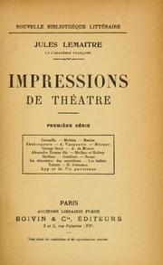 Cover of: Impressions de théâtre by Jules Lemaître