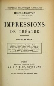 Cover of: Impressions de théâtre