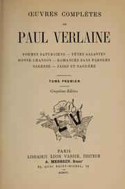Cover of: Œuvres complètes de Paul Verlaine ...