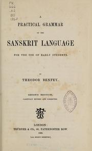 Cover of: A practical grammar of the Sanskrit language for the use of early students