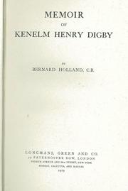 Cover of: Memoir of Kenelm Henry Digby. by Bernard Holland