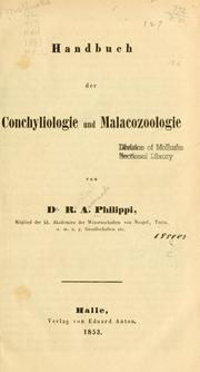 Cover of: Handbuch der Conchyliologie und Malacozoologie