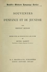 Cover of: Souvenirs d'enfance et de jeunesse by Ernest Renan