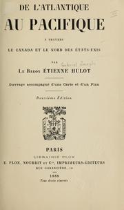 Cover of: De l'Atlantique au Pacifique: à travers le Canada et le nord des États-Unis