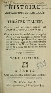 Cover of: Histoire anecdotique et raisonnée du Théâtre italien by Jean Auguste Julien known as Desboulmiers
