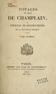 Cover of: Voyages du sieur de Champlain by Samuel de Champlain