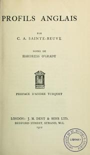 Cover of: Profils anglais by Charles Augustin Sainte-Beuve