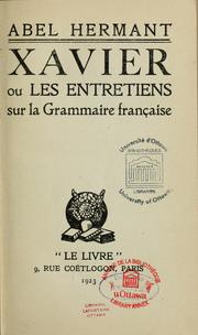 Cover of: Xavier: ou, Les entretiens sur la grammaire française