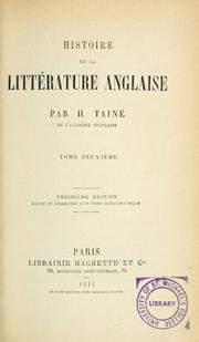 Cover of: Histoire de la littérature anglaise