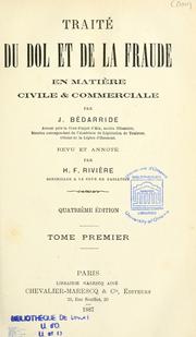Cover of: Traité du dol et de la fraude en matière civile & commerciale