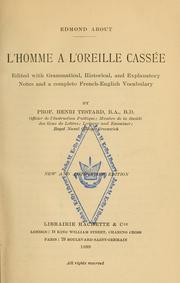 Cover of: L'homme à l'oreille cassée by Edmond About, Edmond About