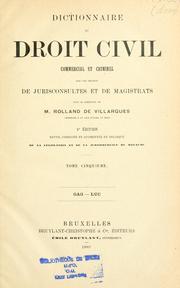 Cover of: Dictionnaire du droit civil, commercial et criminel