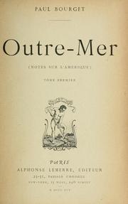 Cover of: Outre-Mer by Paul Bourget
