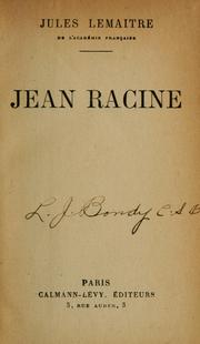 Cover of: Jean Racine by Jules Lemaître
