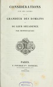Cover of: Oeuvres de Montesquieu