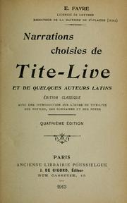 Cover of: Narrtions choisies by Titus Livius