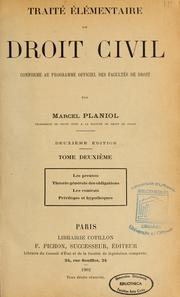 Cover of: Traité élémentaire de droit civil conforme au programme officiel des Facultés de droit