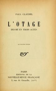 Cover of: L'otage: drame en trois actes