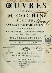 Cover of: Oeuvres de feu M. Cochin: contenant le recueil de ses mémoires et consultations. --