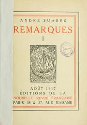 Cover of: Remarques