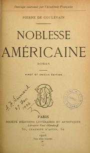 Noblesse américaine by Pierre de Coulevain