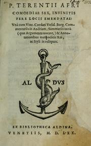 Cover of: Comoediae sex by Publius Terentius Afer