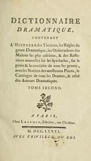 Cover of Dictionnaire dramatique by Joseph de] [Laporte