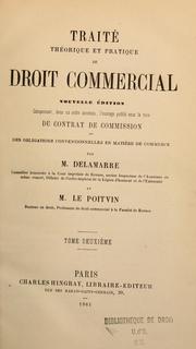 Cover of: Traité théorique et pratique de droit commercial--