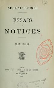 Cover of: Essais et notices by Adolphe Du Bois
