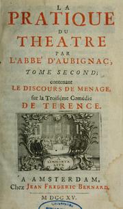 Cover of: La Pratique du théâtre