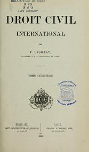 Cover of: Droit civil international by François Laurent