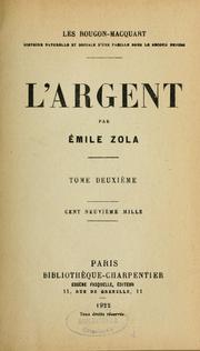 Cover of: L'argent by Émile Zola