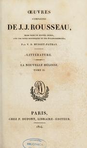 Cover of: Œuvres complètes de J. J.Rousseau: mises dans un nouvel ordre