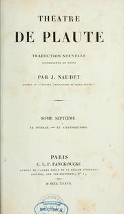 Cover of: Théâtre de Plaute