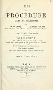 Cover of: Lois de la procédure civile et commerciale