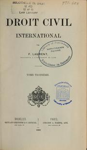 Cover of: Droit civil international by François Laurent