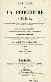 Cover of: Les lois de la procédure civile by Guillaume Louis Julien Carré, Guillaume Louis Julien Carré