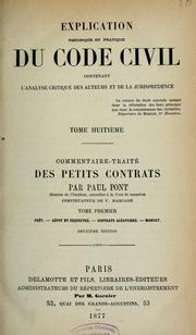 Cover of: Explication théorique et pratique du Code civil