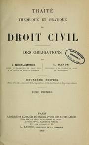Cover of: Traité théorique et pratique de droit civil by Gabriel Baudry-Lacantinerie