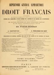 Cover of: Répertoire général alphabétique du droit français ...