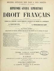 Cover of: Répertoire général alphabétique du droit français ...