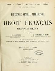 Cover of: Répertoire général alphabétique du droit français ...