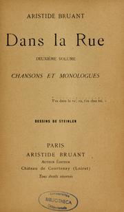 Cover of: Dans la rue