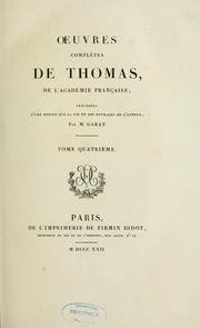 Cover of: Oeuvres complètes de Thomas