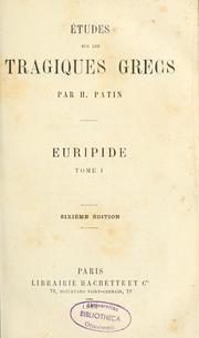 Études sur les tragiques grecs by Henri Joseph Guillaume Patin