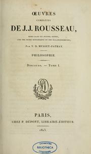 Cover of: Œuvres complètes de J. J.Rousseau: mises dans un nouvel ordre