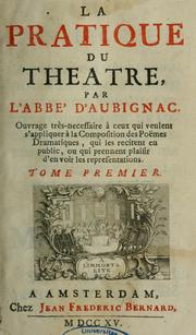 Cover of: La Pratique du théâtre