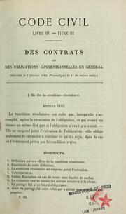 Cover of: Théorie et pratique des obligations, ou, Commentaire des titres III et IV, livre III du Code civil