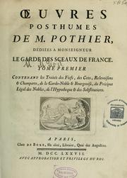 Cover of: Oeuvres posthumes de Pothier